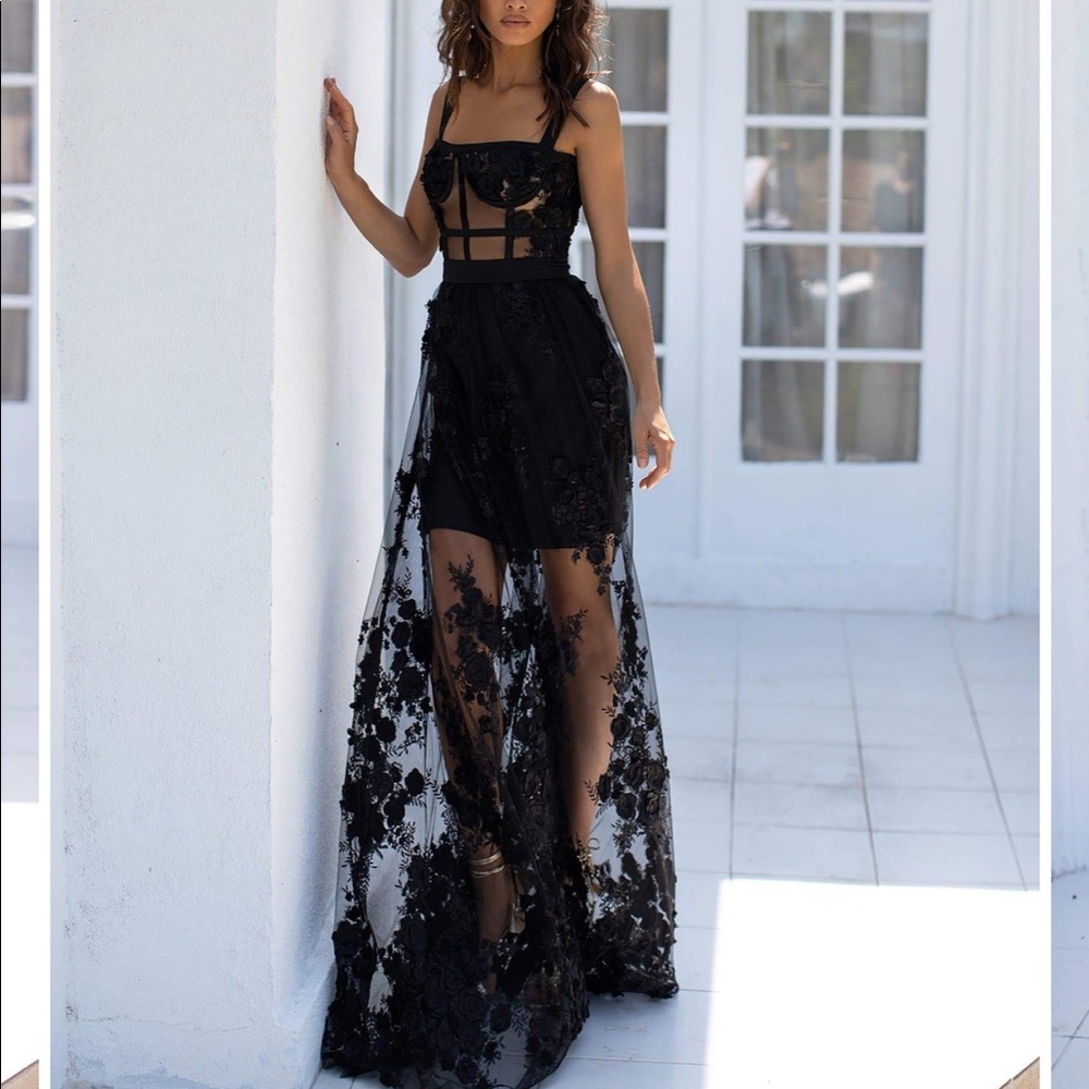 Alamour The Label Black Mariella Corset Prom Dress